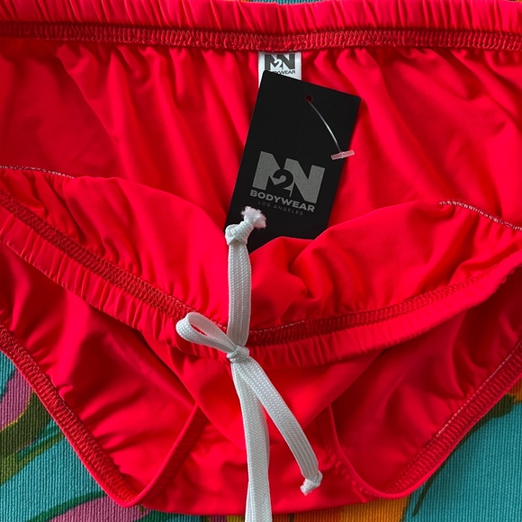 N2N Bodywear MS Monterey Sport Size L Hot Coral Mens Drawstring Bikini Swim Suit - Picture 14 of 16